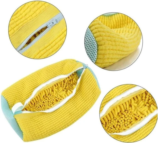 Alt view image 2 of 7 - 2-Pack Mesh Shoe Laundry Bag for Washing Machine, Honeycomb Thickened Sneaker Wash Bag with Auto-Lock Zipper & Elastic Guard, Reusable Protector for Shoes up to Men's Size 12