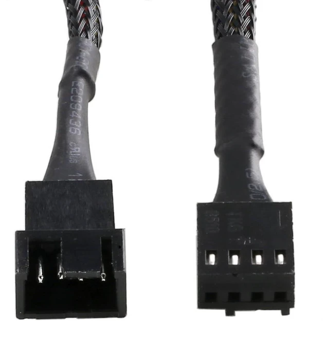 Alt view image 4 of 4 - 5-Pack 4-Pin PWM Fan Extension Cable (25cm / 9.8"), High-Density Black Braided TX4 CPU & Case Fan Power Cable, Male to Female Wire Backward Compatible with 2-Pin & 3-Pin Fans