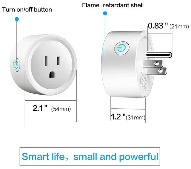 Alt view image 2 of 7 - WiFi Smart Plug (15A / 1800W), 2.4GHz Wireless Outlet Socket with App Remote Control, Voice Control & Timer Schedule, No Hub Required Space-Saving Wall Plug for Home Appliances