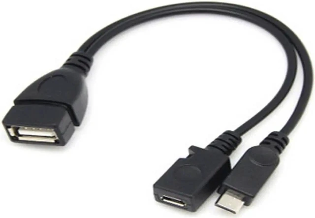 Alt view image 3 of 3 - Micro USB OTG Y-Splitter Cable with Power, 2-in-1 Host Adapter (Micro Male to USB-A Female + Micro Female) for Fire TV Stick & SNES Classic