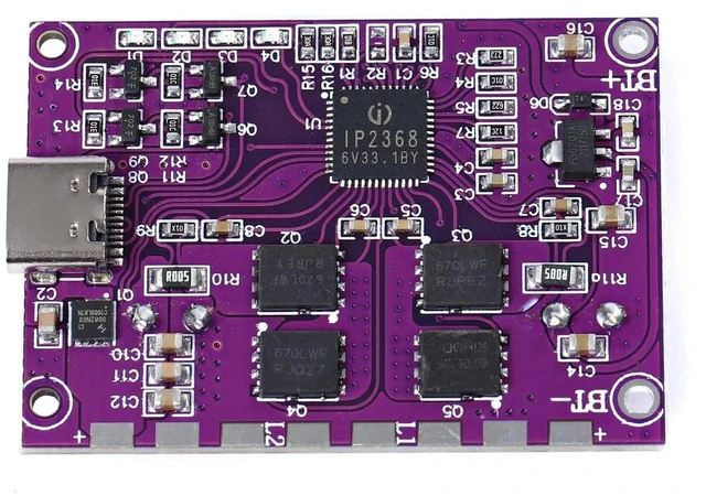 Alt view image 5 of 6 - IP2368 100W Bidirectional Fast Charge Module, Type-C Buck-Boost PD Power Bank Board for 4S Lithium Battery DIY (High Power)