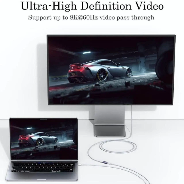 Alt view image 5 of 7 - 2-Pack 40Gbps USB-C Coupler, 240W PD 3.1 Type-C Female to Female Adapter, 8K@60Hz Video Extender, Thunderbolt 4/3 Compatible
