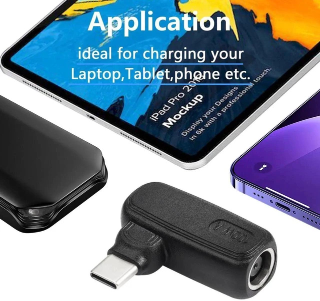 Alt view image 7 of 7 - 100W PD Charging Adapter, DC 7909 (7.9x0.9mm) Female to USB-C Male Connector with Built-in PD Smart Chip for Laptops, Tablets & Phones