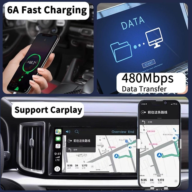 Alt view image 3 of 7 - Right-Angle Coiled USB-A to USB-C Cable - 90-Degree Type-C, Reversible USB-A Connector, 6A Fast Charging & Data Sync, 4.9 Ft (1.5m)