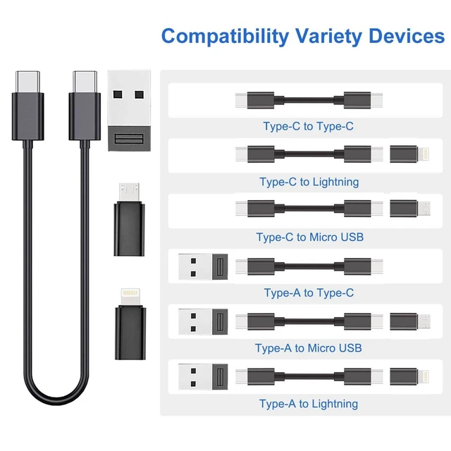 Alt view image 3 of 7 - 60W PD All in One Multi USB Charging Adapter Cable Cord Kit Box Type C to USB A Micro 8 Pin Converter Fast Data Transfer Connector Storage Case for Travel Business Mobile Phone Tablet Laptop PC