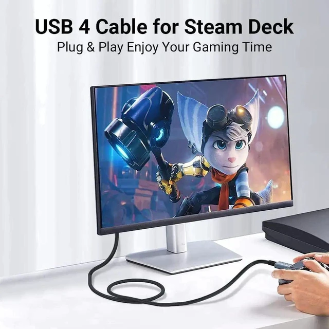Alt view image 7 of 7 - 40Gbps USB 4 Type C to Type C Cord 1.5ft 0.5M 240W PD Fast Charging 8K 60Hz Video Audio Data Sync Transfer Wire Hub Adapter Reversible Connector for PC Laptop Desktop Monitor Gaming Console TVs