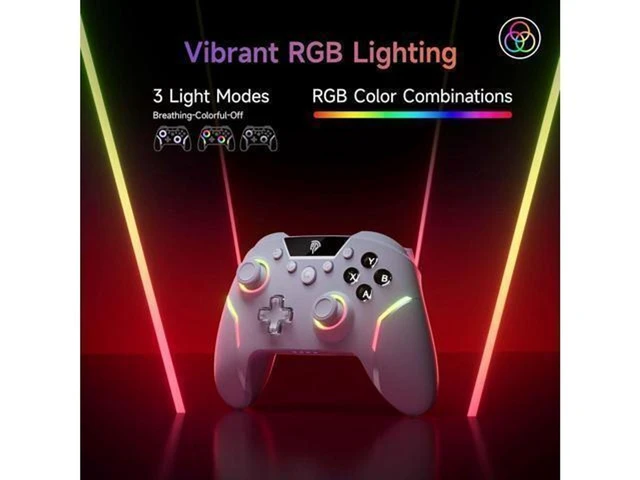 Alt view image 5 of 7 - EasySMX X20 Wireless Gaming Controller RGB Backlit 2 Stage Hall Effect Stick 1000Hz Polling Rate 6 Axis Gyro Mechanical Buttons Gamepad Joystick Pad Compatible with PC Switch Steam Android Devices