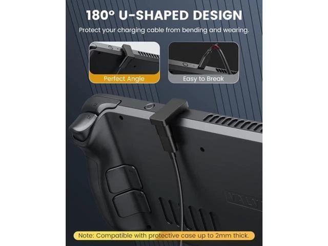 Alt view image 2 of 7 - 180 Degree Angle USB C Adapter U Shape Type C Male to Female Connector PD 100W 10Gbps Fast Charging Data Transfer Converter Extender Plug for Handheld Console Smartphone Tablet Laptop PC 2 Pack