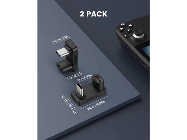 Alt view image 7 of 7 - 180 Degree Angle USB C Adapter U Shape Type C Male to Female Connector PD 100W 10Gbps Fast Charging Data Transfer Converter Extender Plug for Handheld Console Smartphone Tablet Laptop PC 2 Pack