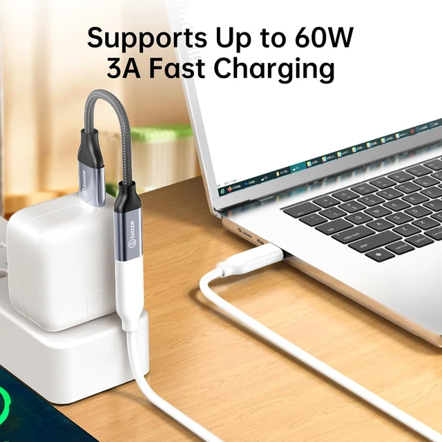 Alt view image 3 of 7 - USB-A Male to USB-C Female Adapter (USB 3.2 Gen 2), 10Gbps SuperSpeed Data Transfer & 5V/3A Fast Charging Converter, Aluminum Dongle for VR Headset Link, PC, Laptops & SSDs