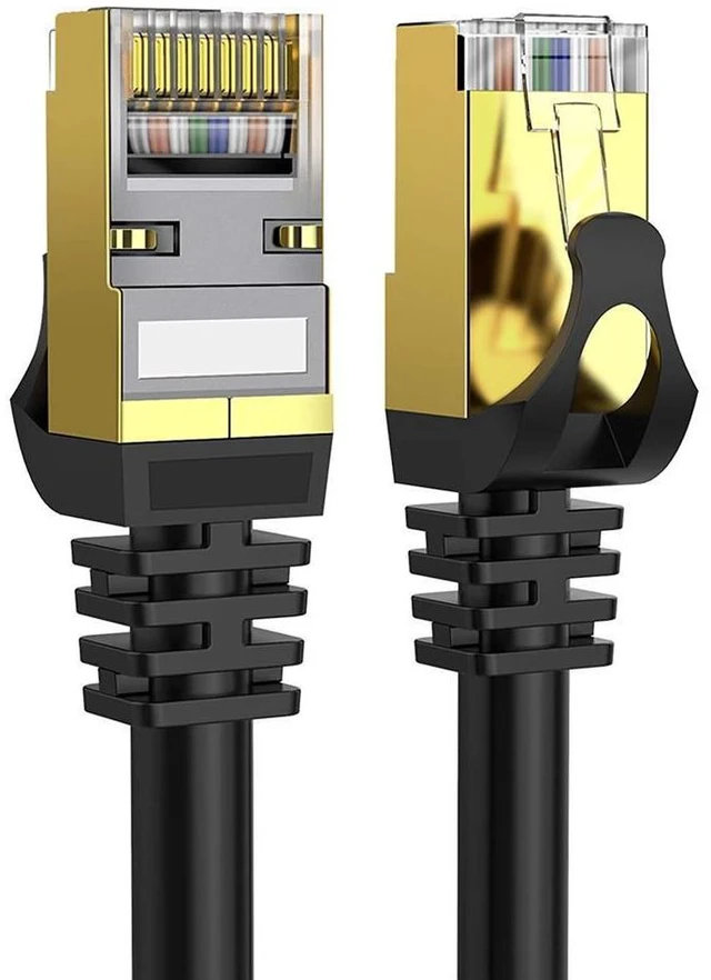 Main image of Cat 8 Ethernet Cable 50 ft, 40Gbps 2000MHz SFTP Shielded 26AWG Pure Copper Network Patch Cord, Weatherproof In-Wall RJ45 LAN Cable for Gaming, Router, Modem & Server