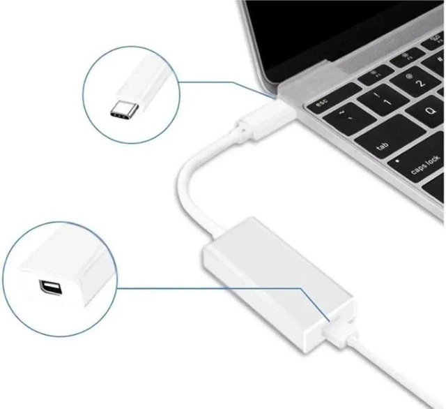 Alt view image 4 of 5 - Thunderbolt 3 to Thunderbolt 2 Adapter Type C USB Cable Converter Dongle High Speed Data Transfer Video Display Extension Wire Cord Suitable for Macbook Air Pro& White 1 PC