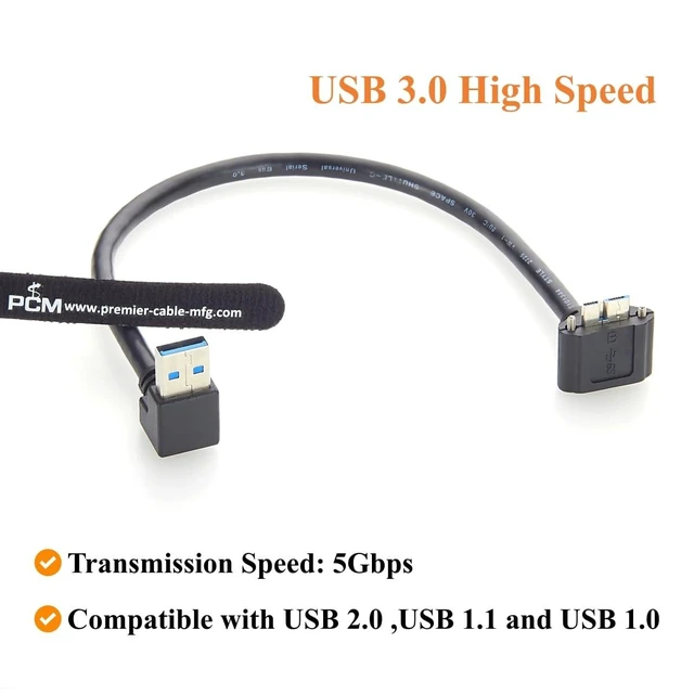 Alt view image 4 of 7 - Right-Angle USB 3.0 to Micro-B Cable (0.3M / 1ft), 5Gbps High-Speed Machine Vision Data Cord with Dual M2 Screw Lock for Industrial Cameras & Inspection Systems