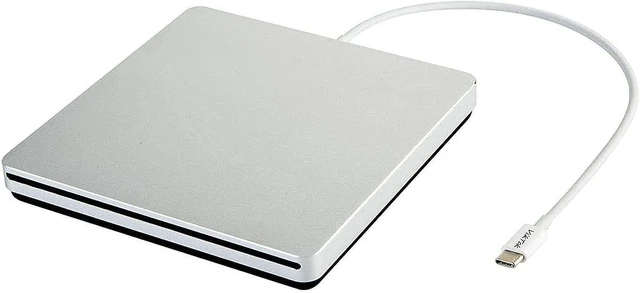 Main image of USB C Superdrive External DVD CD Reader Burner Optical Disk Drive High Speed Type C Port Plug and Play Media Data Transfer Writer Accessory for Apple MacBook Air iMac Mini ASUS DELL Latitude Silver