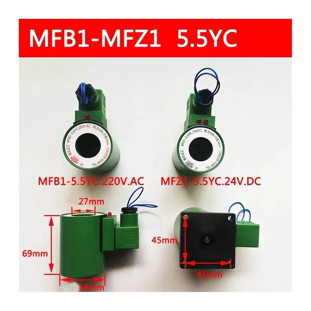 Alt view image 2 of 5 - MFB1-5.5YC AC 110V Hydraulic Solenoid Valve Coil, Electromagnet Replacement Coil (Inner Diameter 27mm, Length 69mm) for Directional Control Valves, Coil Only