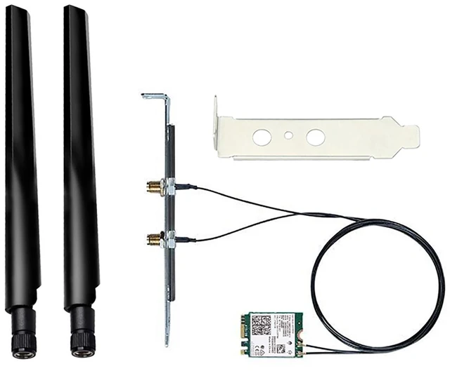 Alt view image 6 of 7 - Wi-Fi 6E Tri-Band 3000Mbps Wireless Adapter Desktop Kit, AX210NGW M.2 2230 Key-E Card (2.4G/5G/6GHz 160MHz), Bluetooth 5.2 & Dual 6dBi Antennas for Desktop PC, Windows 11/10