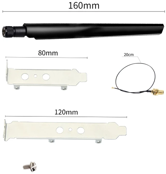 Alt view image 7 of 7 - Wi-Fi 6E Tri-Band 3000Mbps Wireless Adapter Desktop Kit, AX210NGW M.2 2230 Key-E Card (2.4G/5G/6GHz 160MHz), Bluetooth 5.2 & Dual 6dBi Antennas for Desktop PC, Windows 11/10