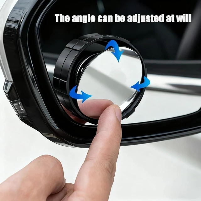 Alt view image 2 of 7 - 2-Pack Glueless Blind Spot Mirrors for Car, 360-Degree Swivel Reusable Suction Cup Rear View Mirror, High-Definition Convex Wide-Angle Glass for Lane Changing & Reversing