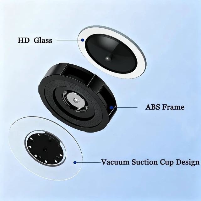Alt view image 7 of 7 - 2-Pack Glueless Blind Spot Mirrors for Car, 360-Degree Swivel Reusable Suction Cup Rear View Mirror, High-Definition Convex Wide-Angle Glass for Lane Changing & Reversing
