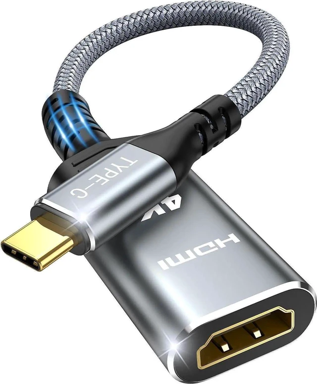 Main image of USB-C to HDMI Adapter 4K@60Hz, Aluminum Type-C to HDMI Converter with HDCP 2.2 & Braided Cable, Plug & Play Video Dongle for Laptops, Tablets, Monitors & 4K TVs