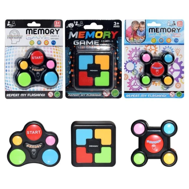 Alt view image 5 of 5 - Children Educational Memory Training Game Machine Electronic Handheld Puzzle Toy Flashing Light Music Sound Durable Plastic Instantaneous Memory For Children Early Learning Travel Play Square