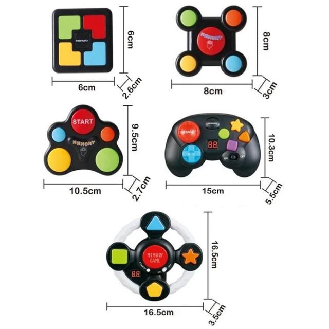 Alt view image 4 of 5 - Children Educational Memory Training Game Machine Electronic Handheld Puzzle Toy Flashing Light Music Sound Durable Plastic Instantaneous Memory For Children Early Learning Travel Play Square