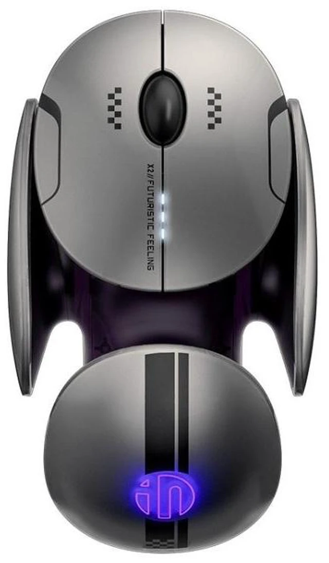 Main image of Tri-Mode Wireless Mouse (BT 5.0 / BT 4.0 / 2.4GHz), Silent Rechargeable Optical Mouse with LED Battery Indicator & 3 Adjustable DPI (800-1600) for PC & Laptop, Metal Gray