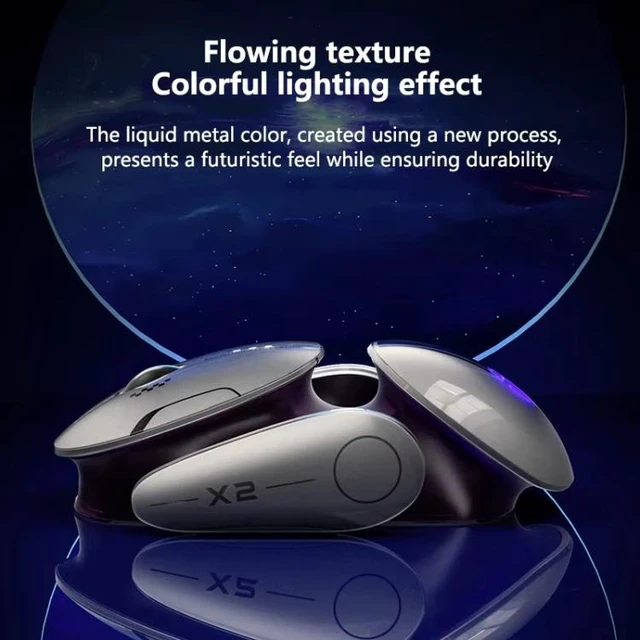 Alt view image 6 of 7 - Tri-Mode Wireless Mouse (BT 5.0 / BT 4.0 / 2.4GHz), Silent Rechargeable Optical Mouse with LED Battery Indicator & 3 Adjustable DPI (800-1600) for PC & Laptop, Metal Gray