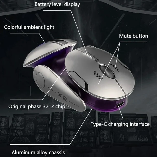 Alt view image 7 of 7 - Tri-Mode Wireless Mouse (BT 5.0 / BT 4.0 / 2.4GHz), Silent Rechargeable Optical Mouse with LED Battery Indicator & 3 Adjustable DPI (800-1600) for PC & Laptop, Metal Gray