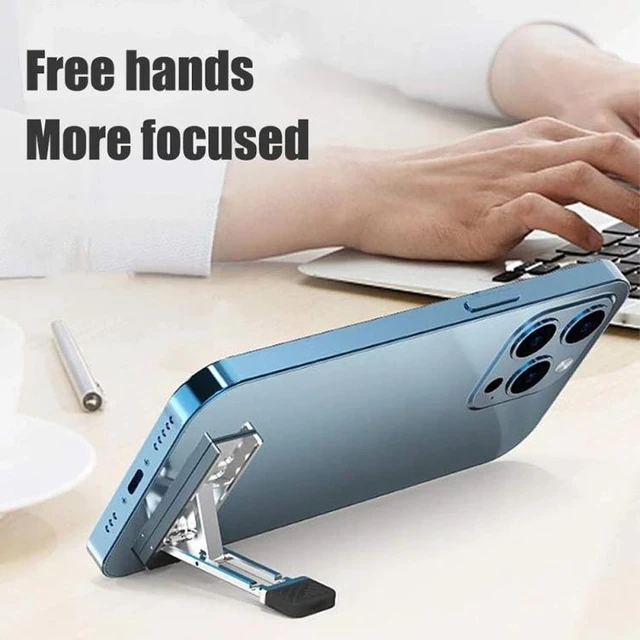 Alt view image 7 of 7 - Mini Invisible Laptop Stand Feet (2-Pack), Foldable Zinc Alloy Cooling Riser with Non-Slip Silicone & Reusable Adhesive for Laptops, Keyboards & Tablets, Light Gray