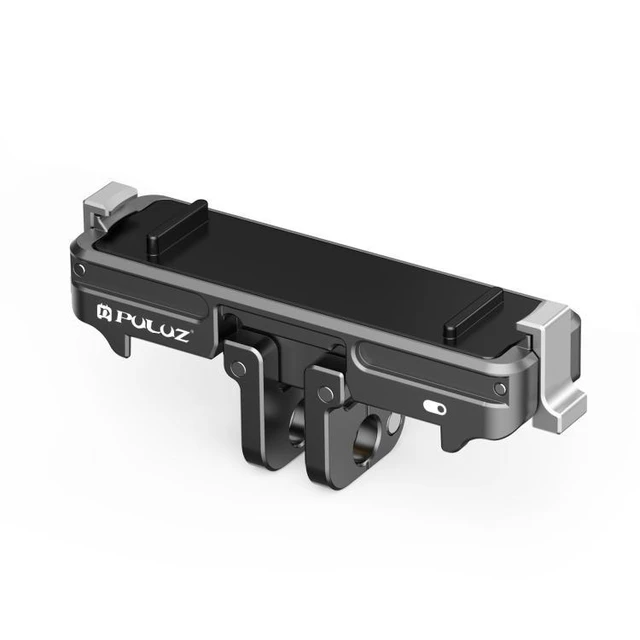 Alt view image 2 of 7 - Magnetic Quick Release Base Mount for GO 3 / GO 3S, Dual-Claw Lock Adapter with Foldable 2-Prong & 1/4" Threaded Hole for Action Cameras & Tripods, Black
