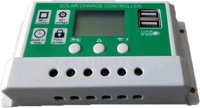 Alt view image 2 of 4 - 30A Solar Charge Controller 12V 24V Auto Recognition Lithium Battery Regulator LCD Display 5V USB Port Multi Protection for Solar Panel Off Grid Home RV Camping and Portable Power Systems