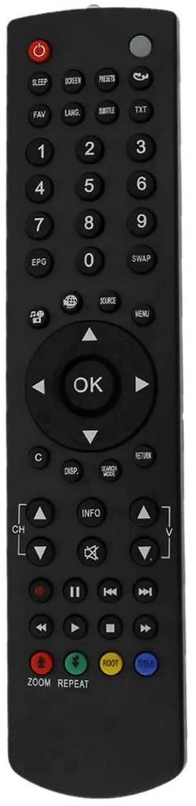 Main image of RC1910 TV Remote Control Replacement, Long-Range (33ft) Infrared IR Television Remote, No Programming or Setup Required for LCD, LED & Smart HDTVs, Black