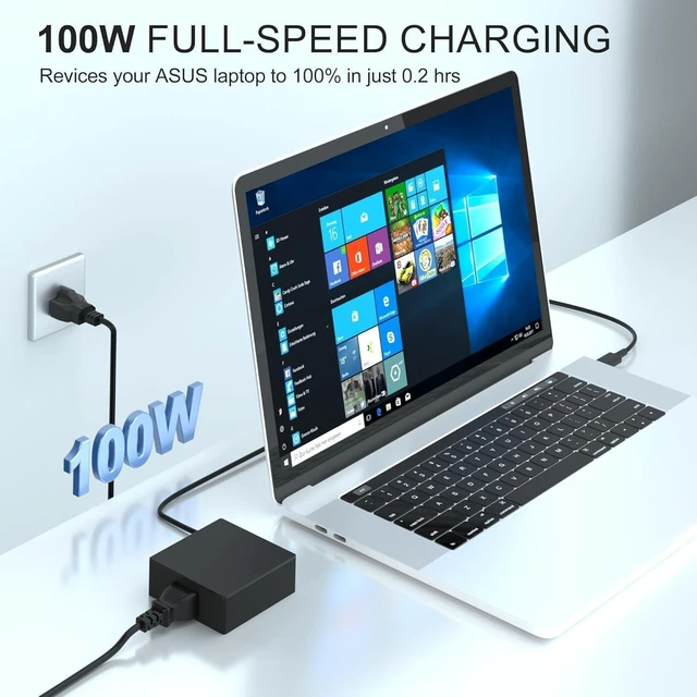 Alt view image 5 of 5 - 100W USB-C Laptop Charger, 20V/5A PD 3.0 Fast Power Supply Adapter for G815, G815LP & G815LP-XS97 18" Gaming Laptops, AC 100-240V Cord Included, Black