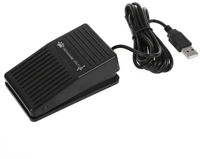Alt view image 2 of 4 - USB Foot Pedal Switch (2M/6.6ft Cable), HID Programmable Single Footswitch with Mechanical Microswitch for PC Gaming, Push-to-Talk, Transcription & Factory Test Control, Black