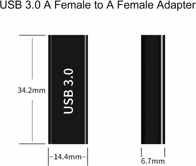 Alt view image 3 of 6 - USB 3.0 Type A Adapter Extension Coupler Extender Converter Connector Male to Female Dual Male Plug Dual Female Jack 5Gbps SuperSpeed Data Sync For PC Laptop Desktop Computer Systems 3 Pack