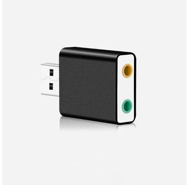 Alt view image 4 of 5 - External USB Sound Card (Virtual 7.1 Channel), Aluminum 3D Audio Adapter with 3.5mm Headphone & Microphone Jacks, Plug & Play DAC Converter for PC, Laptop & Desktop