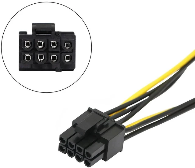 Alt view image 5 of 6 - PCIe 8Pin to SATA 15Pin Power Adapter Cable for Graphics Card 8 Pin PCIe Input to 15 Pin SATA Output Conversion Cord for Graphics Card Electrical Connection Power Supply Link 2 Pack