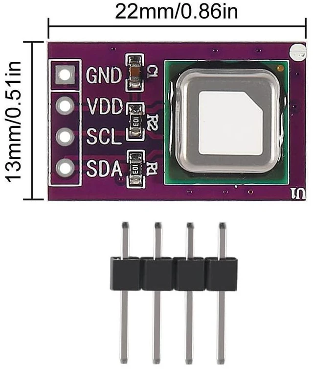 Alt view image 3 of 5 - SCD40 CO2 Gas Sensor Module (1-Pack), 3-in-1 Carbon Dioxide, Temperature & Humidity Detector Board, Photoacoustic I2C Interface Breakout for HVAC, Air Quality & IoT Nodes