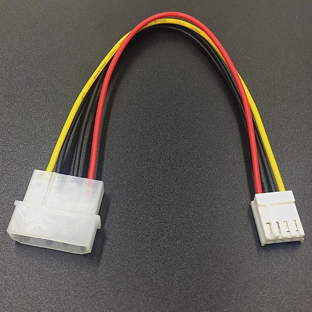 Main image of 4-Pin Molex to Floppy Drive Power Adapter Cable (20cm / 8"), LP4 IDE Male to 4-Pin Mini-Molex FDD Female 18AWG Power Converter for PC Floppy Drives & PCIe Cards