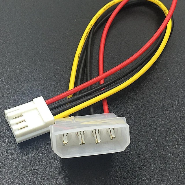 Alt view image 2 of 3 - 4-Pin Molex to Floppy Drive Power Adapter Cable (20cm / 8"), LP4 IDE Male to 4-Pin Mini-Molex FDD Female 18AWG Power Converter for PC Floppy Drives & PCIe Cards