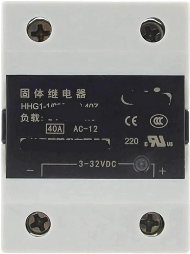 Main image of 40A Single Phase Solid State Relay (SSR) Module, DC to AC, DC 24V Control Input to AC 220V Load Output (Model: HHG1-1/032F-38 25Z) for Industrial Automation