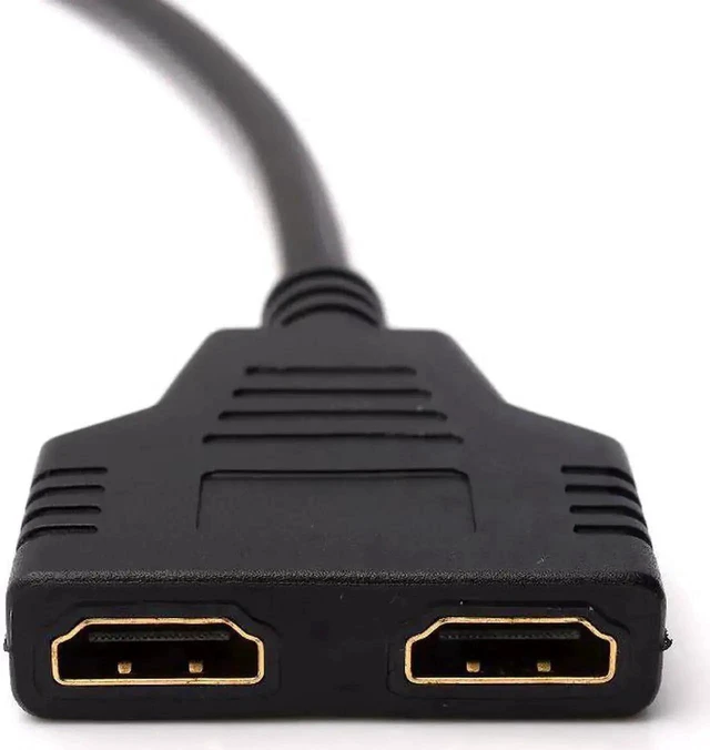 Alt view image 4 of 7 - 1080P HDMI Splitter Cable 1 in 2 Out, HDMI Male to Dual HDMI Female Y-Splitter Adapter Cord for HDTV, LCD Monitor and Projector (Mirror Display Only)