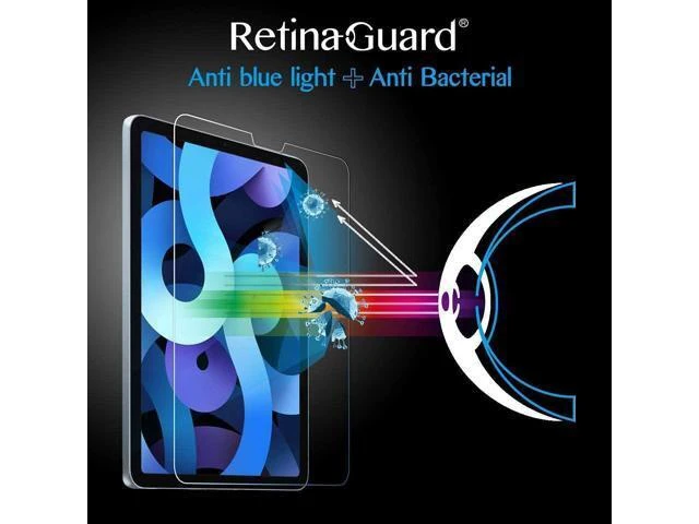 Alt view image 6 of 7 - Tempered Glass Screen Protector 9H 0.33mm Blue Light Blocking Compatible with iPad Air 10.9 Inch 4th 5th Gen iPad Pro 11 Inch 1st 2nd 3rd Gen Pencil Compatible Case Friendly 2 Pack