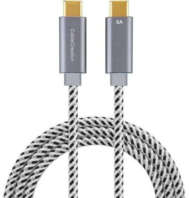 Main image of USB C Cable USB2.0 C to C Cable 100W Fast Charging USB Type C Cable 5A 480Mbps Durable Braided E-Marker Chip Aluminum Alloy Shell for MacBook Pro MacBook Air iPad Pro 6FT 1.83m Space Gray