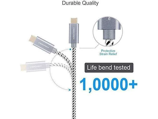 Alt view image 3 of 7 - USB C Cable USB2.0 C to C Cable 100W Fast Charging USB Type C Cable 5A 480Mbps Durable Braided E-Marker Chip Aluminum Alloy Shell for MacBook Pro MacBook Air iPad Pro 6FT 1.83m Space Gray