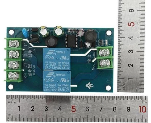 Alt view image 5 of 7 - 220V 10A Two-Way Supply Automatic Transfer Switcher Dual Supply Two-In-One-Out Power Failure Switch Module Board for Electrical Backup Control System Use
