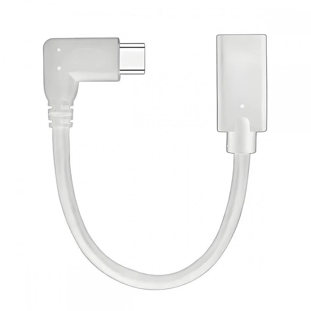 Main image of USB-C Type-C Male to Female Extension Power and USB 2.0 Data Cable 90° Left Right Angled 65W Fast Charging 480Mbps Two-Way Data Reversible Connector for Laptop Tablet Phone White 16cm
