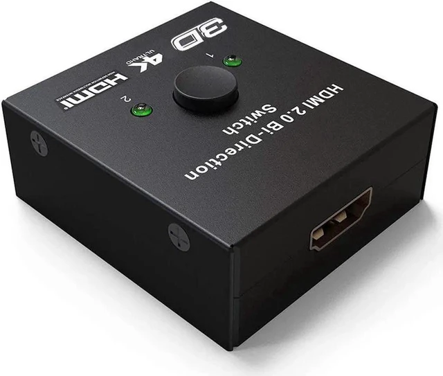 Alt view image 3 of 5 - Bi-Directional HDMI 2.0 Switch 2 In 1 Out and 1 In 2 Out HDMI Switcher HDCP 2.2 Passthrough 4K 2K at 60Hz UHD 3D Video Dual Mode Plug and Play for TVs and Monitors Compact