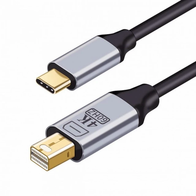 Main image of USB 3.1 Type-C USB-C Source to Mini DisplayPort DP Male 4K Monitor Cable 30Hz Mirrored Extended or Primary Display Modes for Multiple Type-C Laptop Setups Inner Chipset Driver CD 1.8m